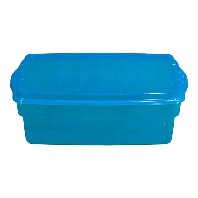 Caja Organizadora Polycar Multiusos Traslucido Azul 27 Litros