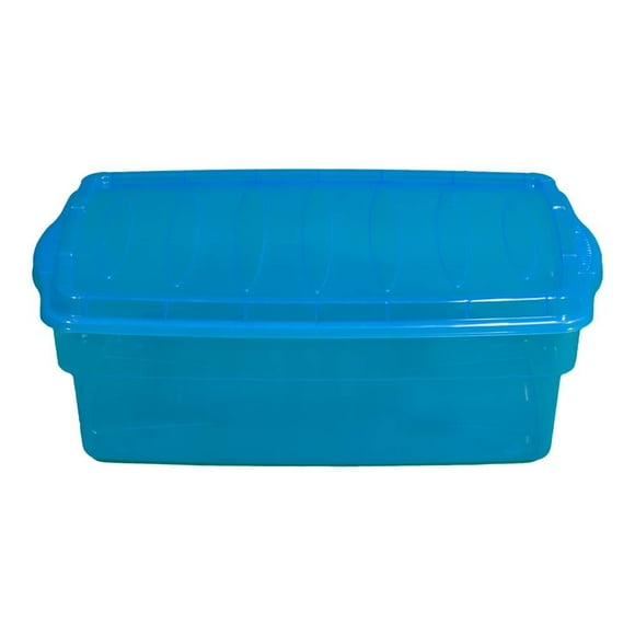 Caja Organizadora Polycar Multiusos Traslucido Azul 27 Litros