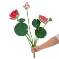 thumbnail image 5 of BESTYASH Artificial Lotus Flower Bouquet Red Eva Realistic Faux Stems for Wedding Floral Arrangements Decor, 5 of 8