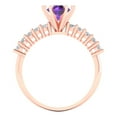thumbnail image 4 of Solitaire with Accents Engagement Ring for Women - 1.05ct Natural Amethyst in 18K Rose Gold Promise Ring, 4 of 6