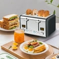 thumbnail image 6 of Toaster 4 Slice, Stainless Steel Bread Toaster with 2 Colorful LCD Display, 7 Shade Settings,1800W, Dark Chocolate, 6 of 7