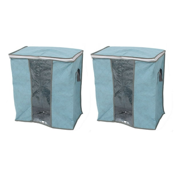 2 Pack Blanket Pillows Quilts Clothes Storage Bag Organizer Container