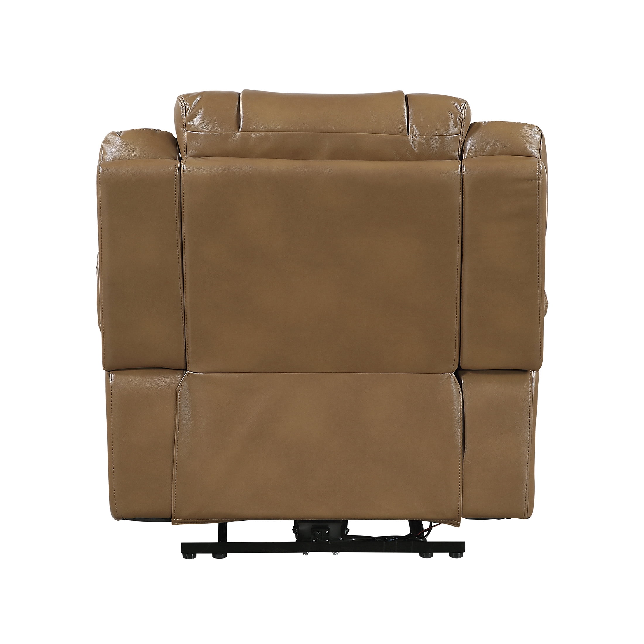 OakvillePark Orinthal Faux Leather Living Room Power Recliner with LED and Charging Ports, Brown