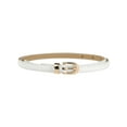 thumbnail image 1 of Cinturón delgado de PU para mujeres, cinturones de cintura delgada con hebilla de metal dorado blanco, 1 of 6