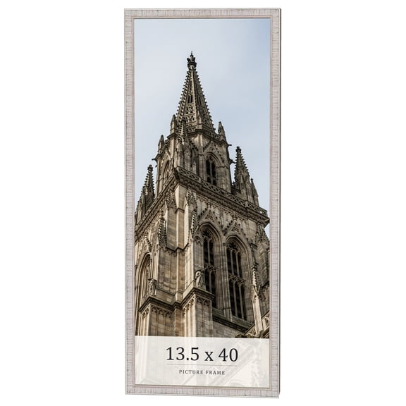 13.5x40 Frame White Real Wood Picture Frame Width 0.75 inches | Interior Frame Depth 0.5 inches |