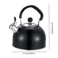 thumbnail image 2 of Tetera moderna con silbato fuerte y asa plegable para cocina. Negro, 2 of 9