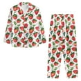 thumbnail image 6 of FOR U DESIGNS Strawberry Leaf Button Pajamas for Women Set 2 Piece Size XS Button Sleepwear Long Sleeve Tops and Pants for Women Button Up Nightwear with Pockets, 6 of 7