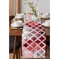 thumbnail image 2 of Red Morocco Table Runner Rustic Country Smear Street Mottled Art Tablerunners 13 x 108 Inch, Table Decorations Tabletop Scarf for Summer Gathering Holiday Farmhouse Kitchen Dining Decor, 2 of 6