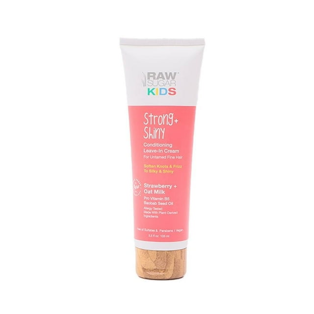 Crema Acondicionadora Raw Sugar fragancia de fresa sin enjuague para peinar envase de 103 ml