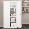 thumbnail image 4 of MIIIKO Metal Storage Cabinet with Locking Doors, White 72" Garage Lockable Steel Cabinets with 4 Doors and 5 Shelves for Home, Garage, Pantry Workshop Warehouse, 4 of 6