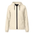 thumbnail image 2 of Cethrio Girls Waterproof Jackets Size 10-12, Zip up Long Sleeve Outdoor Lightweight Girls Windbreakers Beige, 2 of 7