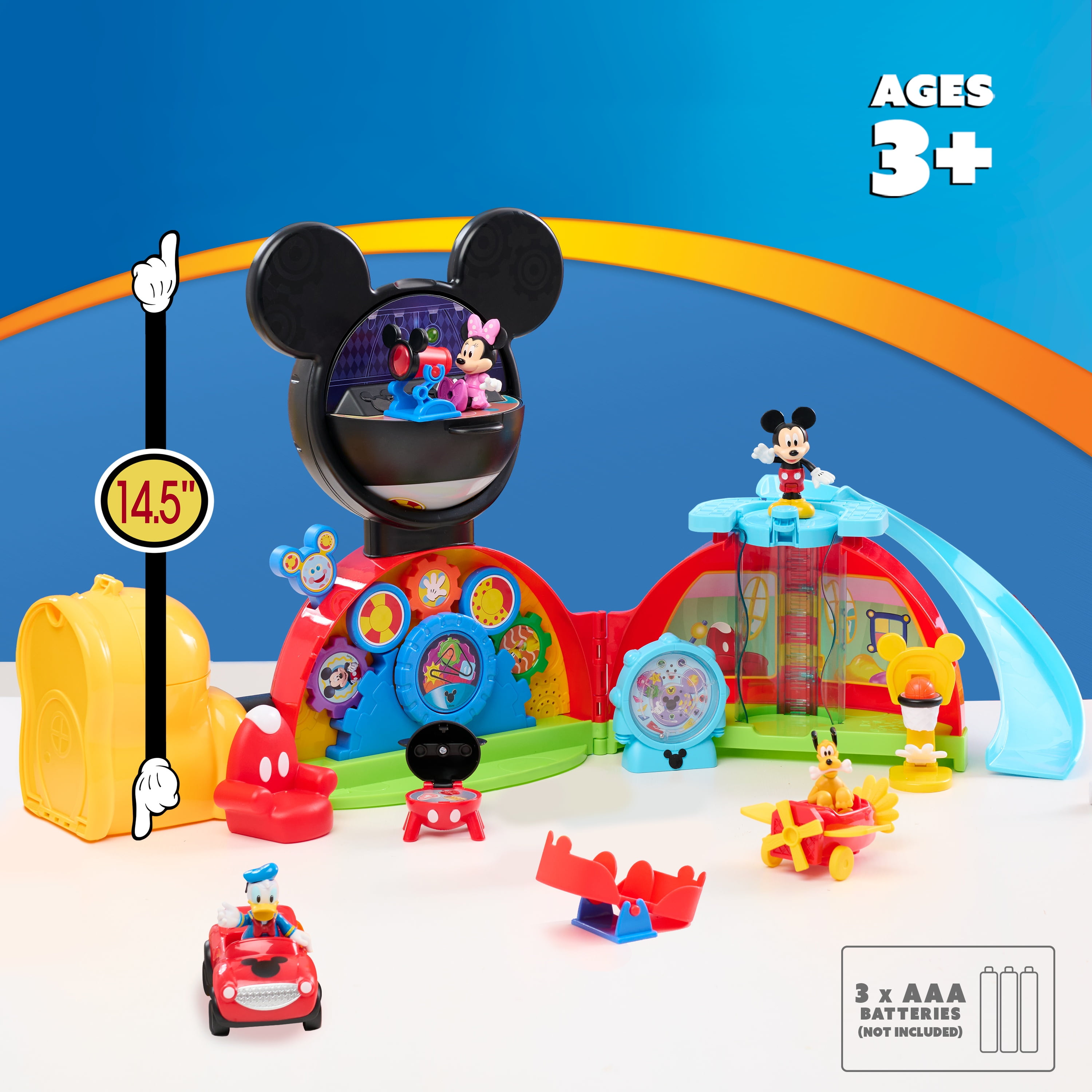Disney Junior Mickey Mouse Clubhouse Deluxe 28-inch Playset with Lights and Sounds, 16-pieces, Ages 3+