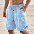 thumbnail image 2 of Inglocry Men's Athletic Running Bermuda Shorts Quick Dry Lightweight Stretch Gym Workout Hiking Shorts with Zipper Pockets Light Blue 3XL, 2 of 8