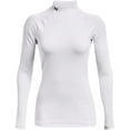 thumbnail image 3 of Under Armour Womens ColdGear Authentics Mock Neck White 100/Black Large, 3 of 7