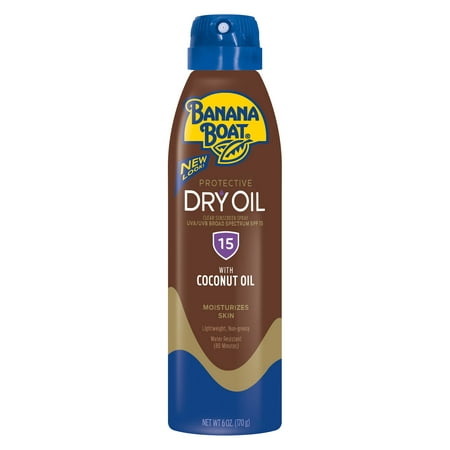 Banana Boat Dry Oil Clear Sunscreen Spray SPF 15, 6 (Best Sunscreen For Oily Skin Singapore)