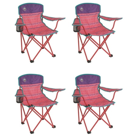 Coleman Kids Camping Glow In The Dark Pink Quad Chairs 4 Pack