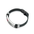 thumbnail image 2 of Bling Jewelry Mens Unisex Medical ID Bracelet Black Stainless Steel Mesh Wrist Band for Men, 2 of 4