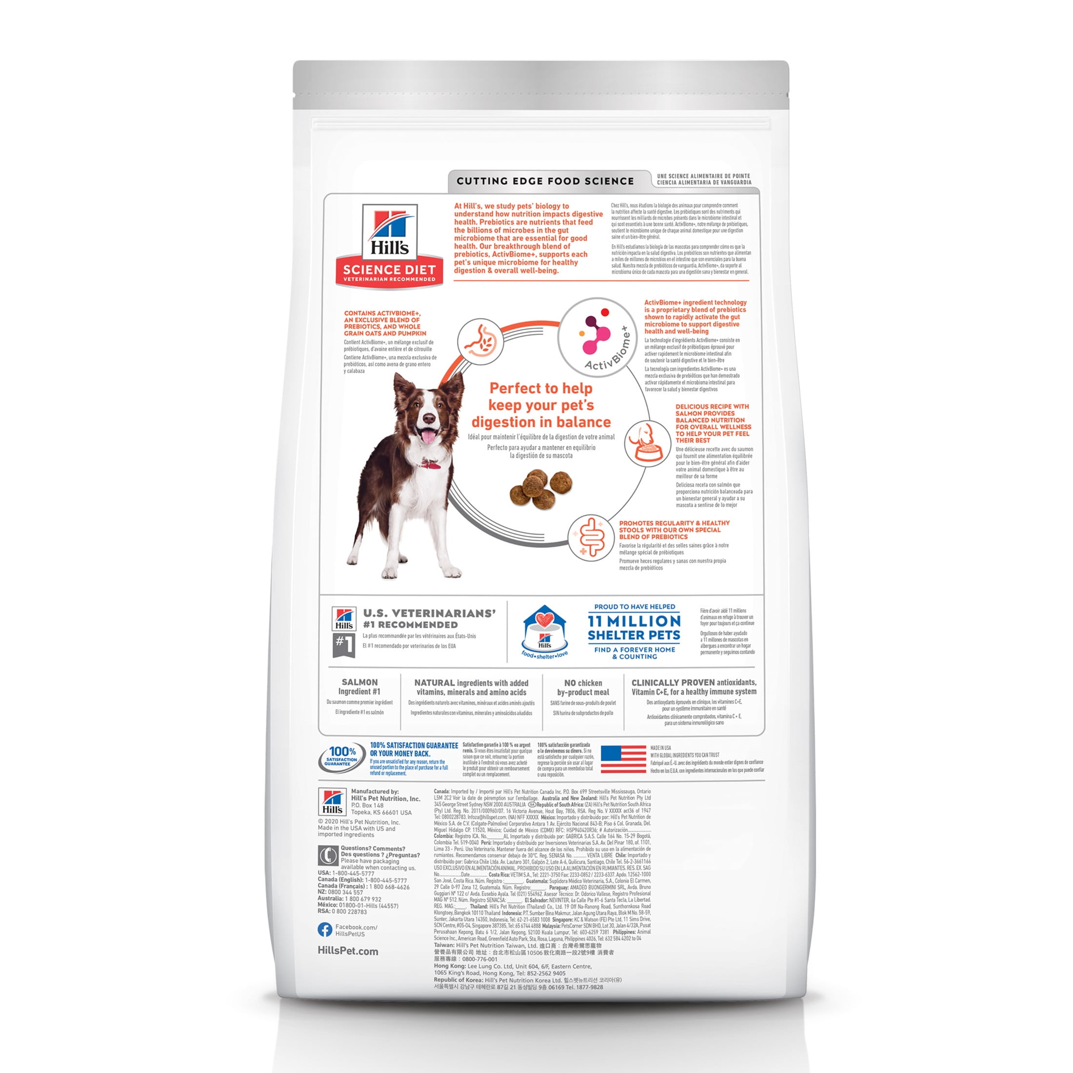 Hill's Science Diet Perfect Digestion Whole Grain Salmon, Oats & Rice Dry Dog Food, 22lb Bag