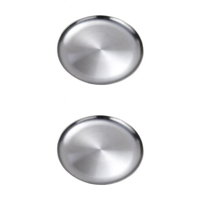 Plato llano de acero inoxidable Plano de material acero Inoxidable Utensilio de Cocina Servicio de Comida para Fanmusic Plato llano de acero inoxidable