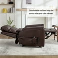 thumbnail image 6 of Power Lift Recliner Chair with Massage and Lumbar Heating for Elderly, Faux Leather Reclining Chair with 180° Lying Flat and Side Pockets for Living Room, Dark Brown, 6 of 7