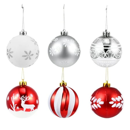 

12pcs Christmas Plastic Ball Ornaments Ball Craft Hanging Pendants