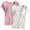 Pink, variant on 2PC Women's Sequin Tops With Bra Pad Soft Casual Blouse Short Sleeve Crew Neck T-Shirt Homewear Pajamas S-4XL