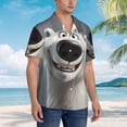 thumbnail image 3 of Fuzoiu Smiling Polar Bear Print Hawaiian Shirt for Men, Summer Beach Casual Short Sleeve Button Down Shirts, Men’s Beach Summer Shirts with Pocket,Small, 3 of 7