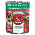 thumbnail image 1 of Purina ONE +Plus Heart & Brain Health Chicken & Brown Rice Entrée, Wet Dog Food, 368g, 1 of 8