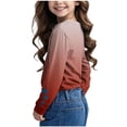 thumbnail image 5 of YunPes Girls' Printed Long Sleeved Shirts Colorful T Shirts Round Neck Tops Casual T Shirts Light T Shirts Loose Pullovers Basic Tops, 5 of 6