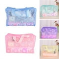 thumbnail image 5 of Travel Portable Toiletry Bag Women's Makeup Bag Large Capacity Bath Waterproof Storage Bag Thickened Floral Transparent Organizing Bag,Green, 5 of 8