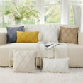 thumbnail image 6 of decorUhome Decorative Throw Pillow Covers 16x16 Set of 2, Soft Plush Faux Fur Wool Pillow Covers for Couch, Mustard Yellow, 6 of 10