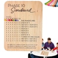 thumbnail image 1 of Tablero de puntuación Cyhdddr Phase 10 de madera con 8 clavijas de colores 2025, 1 of 7