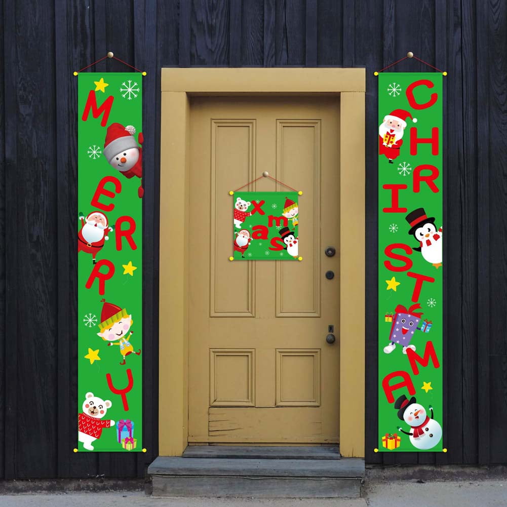 Topcobe Holiday Door Banners for Indoor Outdoor, Bright Hanging Sign