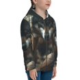 thumbnail image 5 of Picia Wolf With Basketball for Boys Fashion Full-zip Hoodies & Sweatshirts with Kangaroo Pocket,Zip-up Hooded Sweatshirt for Kid, Moisture Wicking & Breathable-Small, 5 of 6