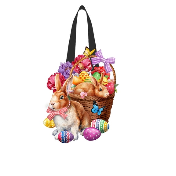 Briarwood Lane Easter Door Hanger 16x16 Bunnies and Basket Wood For Easter Door Hanger