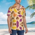 thumbnail image 5 of Bixox Men's Hawaiian Shirts Men's Acorn Autumn Fall Leaf Leaves Print Short-Sleeve Shirt-X-Large, 5 of 8