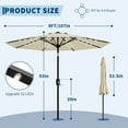 thumbnail image 2 of Solar LED Lighted Patio Umbrella 9FT – 32 Lights, 8 Ribs, Waterproof, UV Resistant, Tilt & Crank, Outdoor Market Umbrella for Pool, Deck, Backyard, Table, 2 of 7