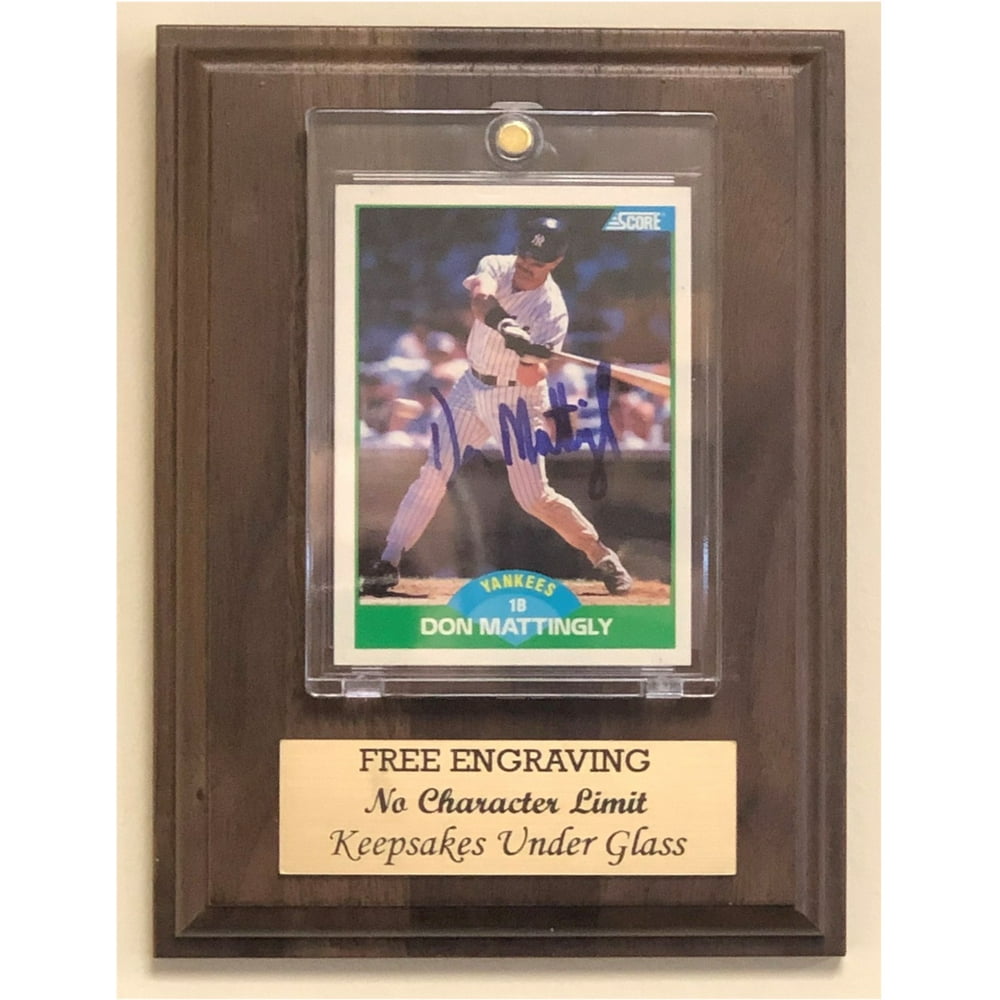 Baseball Trading Card Wall Mount Personalized Wood and Acrylic Display Case with SOLID WALNUT