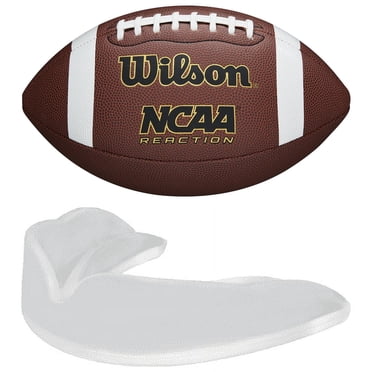 Wilson NCAA Reaction Composite Football, Official Size (Ages 14 ), Brown   FREE Shock Doctor EZ Sport Clear Sports Mouth Guard, Adult, Clear
