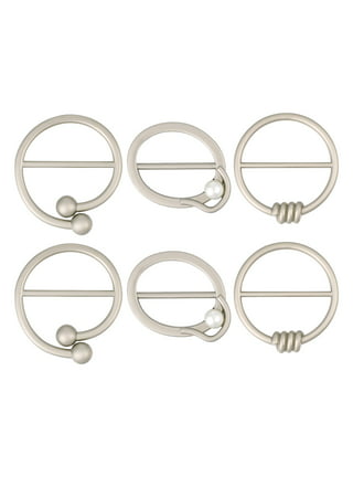 4 Pcs Round Elegant T-shirt Clips Fashion Scarf Clip Rings Decoration  Clothing Corner Knotted Buckles for Summer Costume (Inner Diameter 2.5cm) 