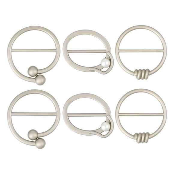 BESTOYARD - 6 clips para camisetas, anillos para bufandas, pañuelos, hebillas, anillos para chal, accesorios para ropa