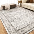 thumbnail image 1 of Rugs for Living Room Area Rug Carpet x Vintage Living Room Rugs for Bedrooms Machine Washable Rug for Dining Room Nusery Floral Distressed Grey Rug, 1 of 7