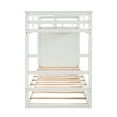 thumbnail image 6 of Kacho Twin Over Twin Bunk Beds with Trundle, Wooden Bed Frame, Wood Twin Bunk Beds with Storage Drawers and Staircase, Bunk Beds with High Length Guardrail for Teens Adults, White, 6 of 7
