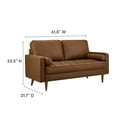 thumbnail image 3 of Loveseat Sofa, Tufted, Brown, Faux Leather, Living Room Lounge Cafe Lobby Hospitality Restaurant, Modern Contemporary, HB37337, 3 of 9