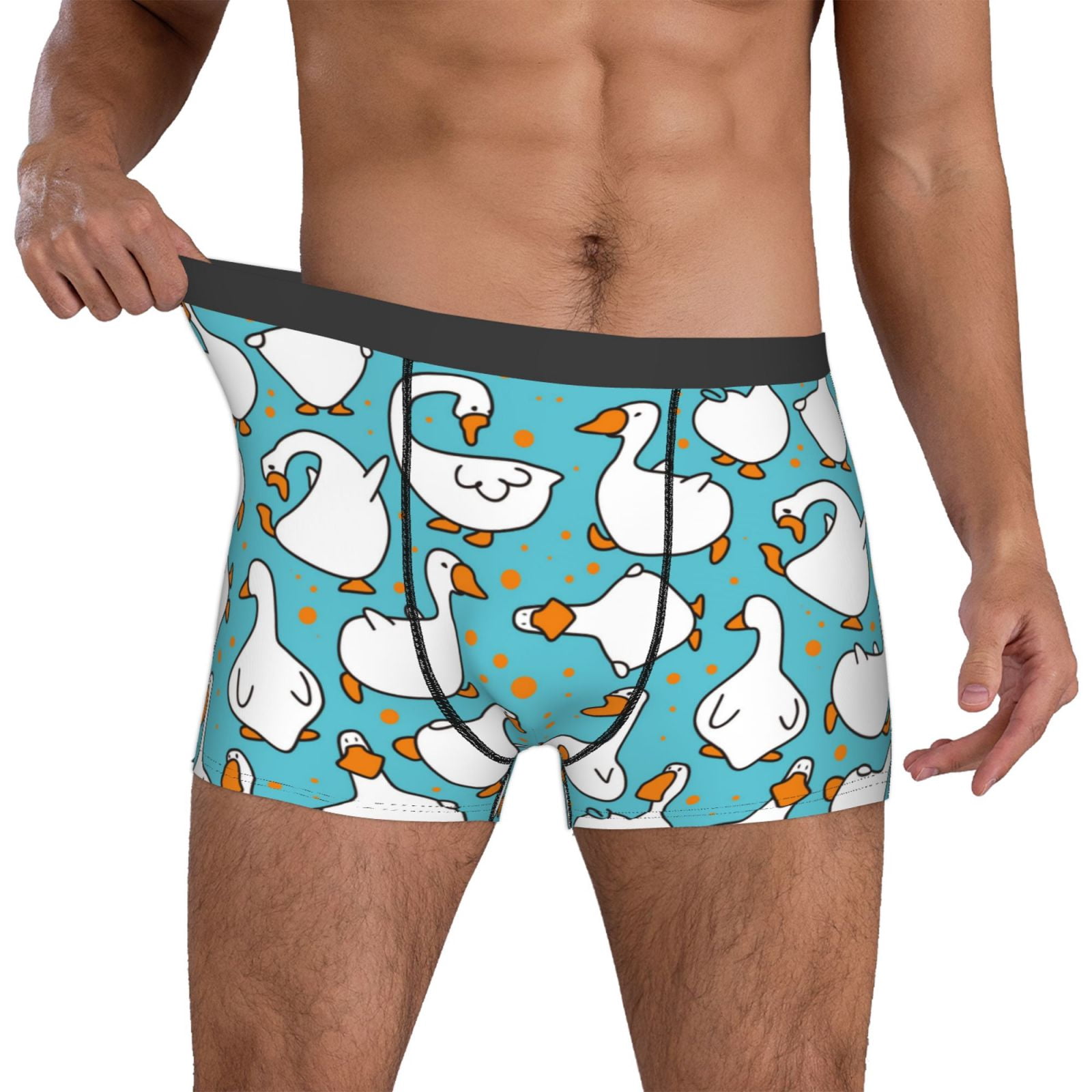Kdxio Men's Boxer Briefs with Cartoon Funny Goose Print