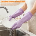 thumbnail image 2 of Koiauber 1 Pair Nitrile Cleaning Gloves Reusable Waterproof Tear-Resistant Kitchen Dishwashing Housekeeping Gloves, 2 of 5
