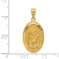 thumbnail image 4 of 14k Yellow Gold Solid Saint Christopher Medal Charm Pendant, 4 of 7