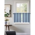 thumbnail image 3 of Blue Green Striped Tier Curtains 36 Inch Length,Sheer Curtains for Bedroom Living Room Window Colorful Abstract Vertical Lines Art Small Half Window Kitchen Curtains & Drapes 27.5"x36" 2 Panels, 3 of 6