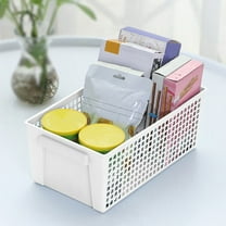 WZXPWT Small Storage Basket, Snack Storage Box, Hollow Rectangular Storage Bin, Miscellaneous Storage Container, Plastic Storage Basket