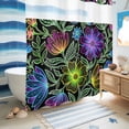 thumbnail image 5 of No Hook Shower Curtain, Abstract Flower Shower Curtains for Bathroom with See Through Top Window, Geometric Colorful Floral Leaf Plant Waterproof & Washable Bath Curtain Standard 72"x72", 5 of 9